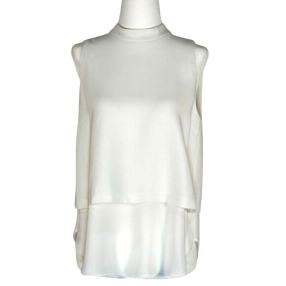 Elizabeth & James Womens Size S Ivory Sleeveless High-Low Layered Tank Top With - Picture 1 of 6